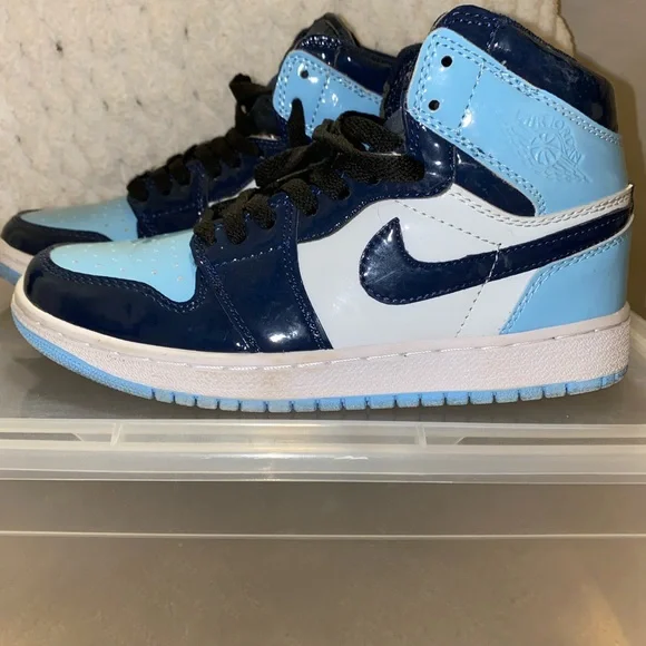 Blue chill air Jordan retro high 1 womens size 7 youth 5.5 - Picture 2 of 4